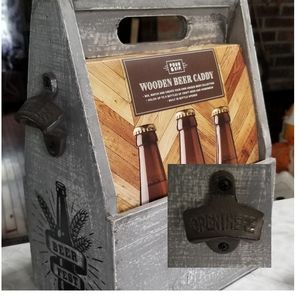 Distressed wooden 6 pack beer Caddy holder rustic farmhouse